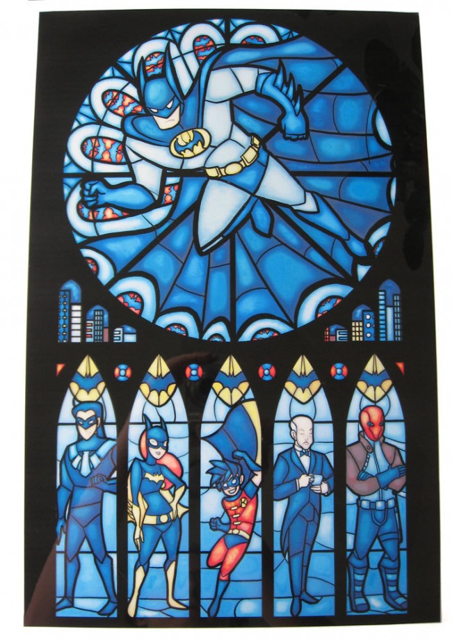 stained glass superhero prints