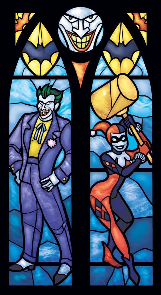 stained glass superhero prints