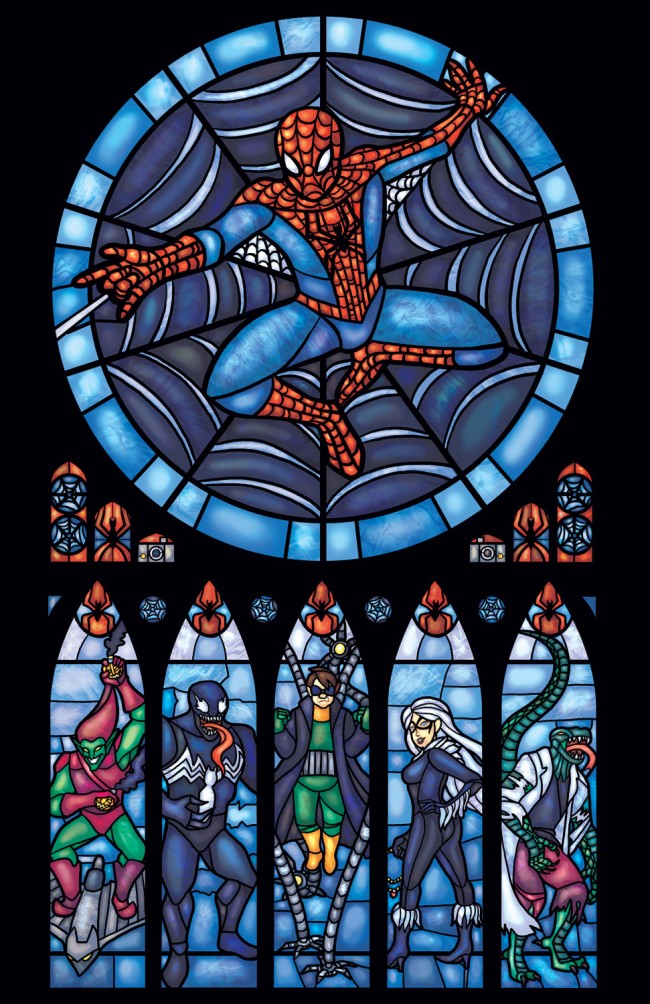 stained glass superhero prints