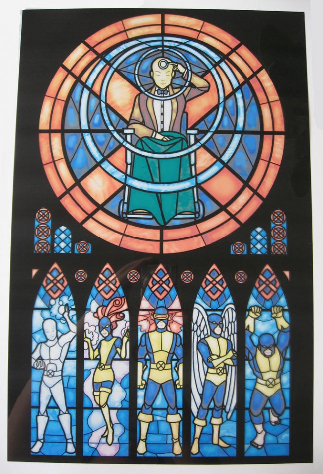 stained glass superhero prints