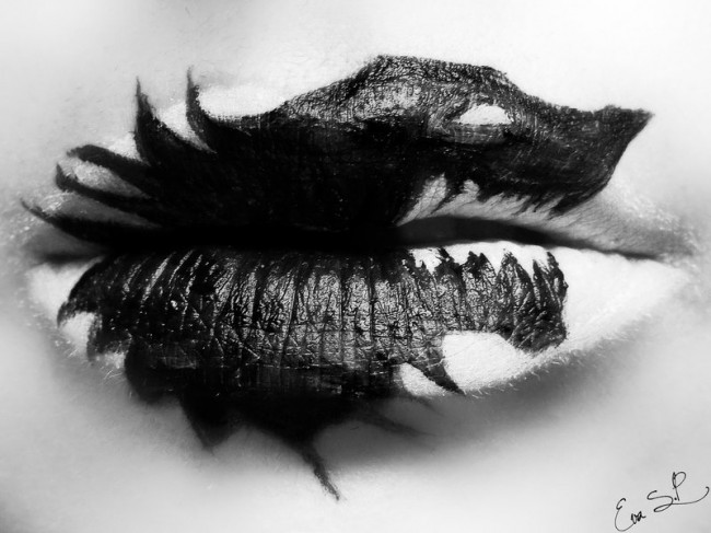 geeky makeup lip art