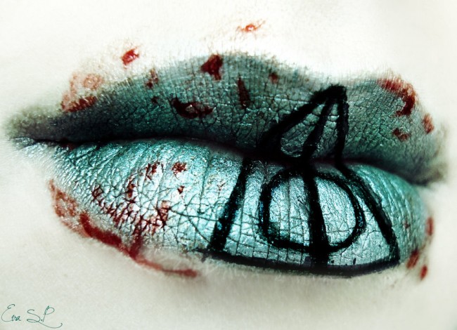 geeky makeup lip art