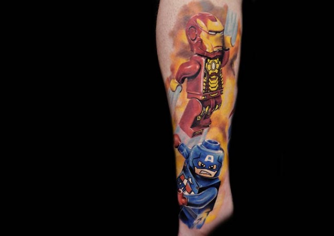 lego mini figure tatooes