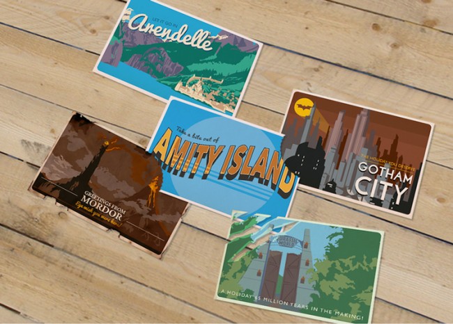 fictional sci fi postcards