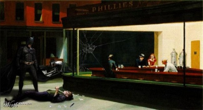 superheroes in famous paintings
