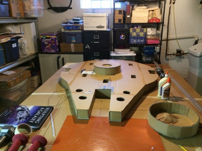 cardboard star wars millenium falcon