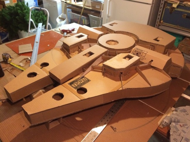 cardboard star wars millenium falcon