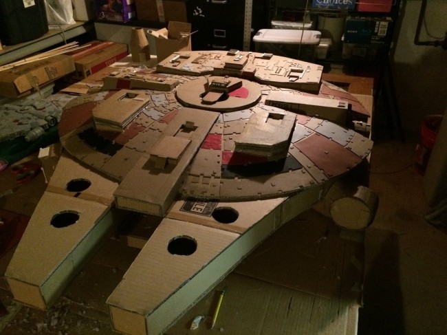 cardboard star wars millenium falcon