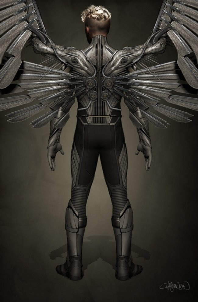 concept art for ben hardys angel in x-men apocalypse