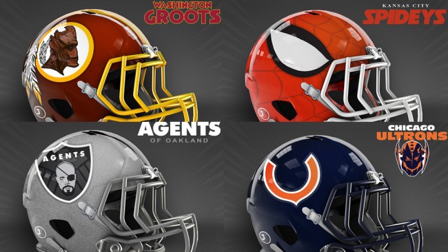 Marvel Themed Football Helmets