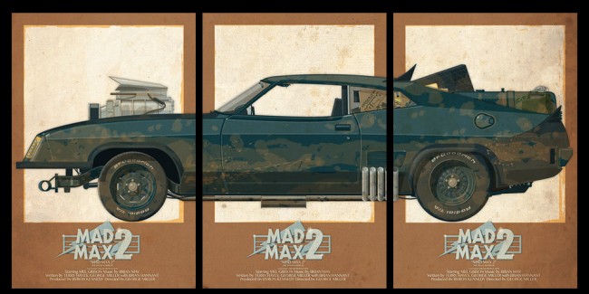 sci fi vehicle triptych art