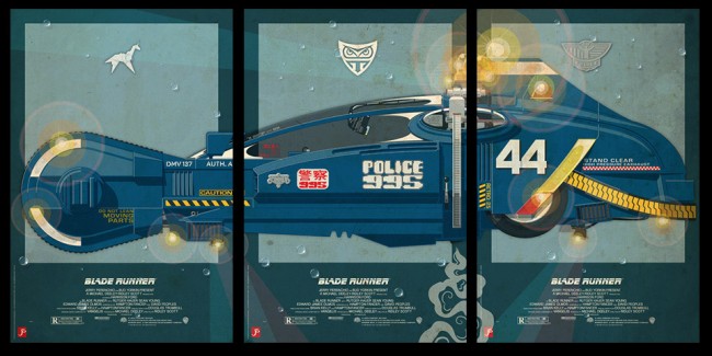 sci fi vehicle triptych art