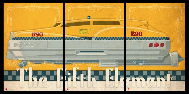 sci fi vehicle triptych art