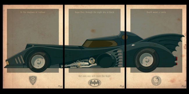 sci fi vehicle triptych art