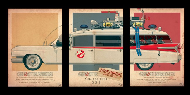 sci fi vehicle triptych art