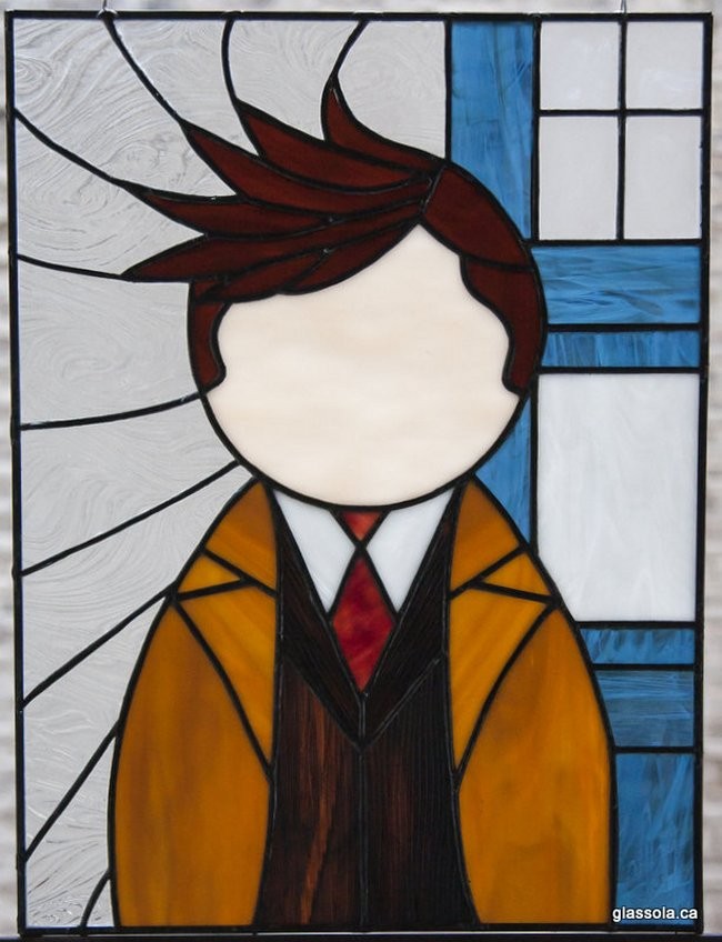 Doctor Who 4th And 10th Doctor Stained Glass Panels