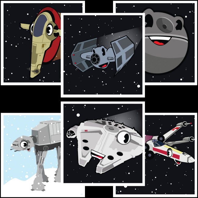 Whimsical Star Wars Spaceships And Vehicle Artwork