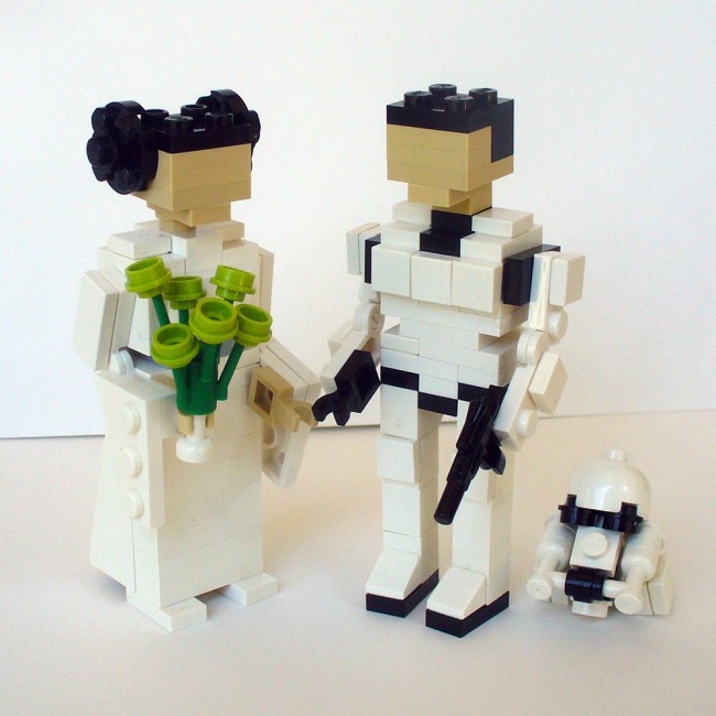 Sci Fi Lego Wedding Cake Toppers