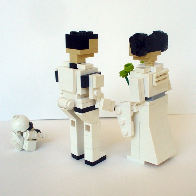 Sci Fi Lego Wedding Cake Toppers