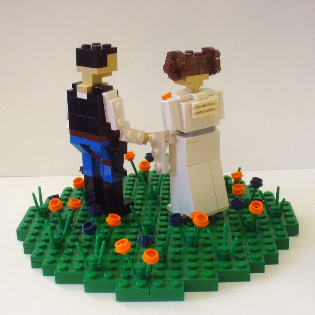 Sci Fi Lego Wedding Cake Toppers
