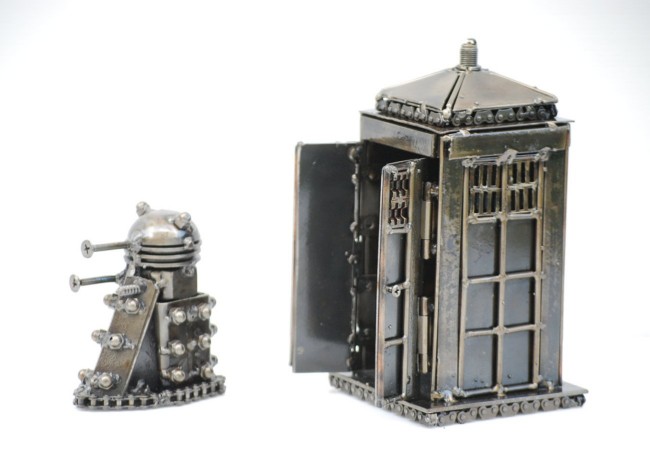 scrap metal sci fi sculptures
