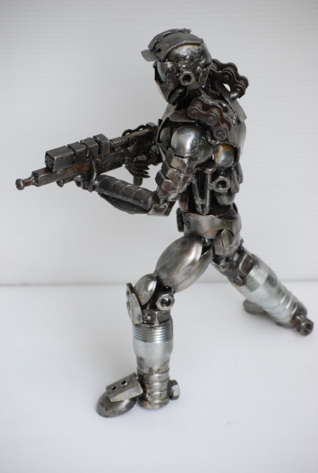 scrap metal sci fi sculptures