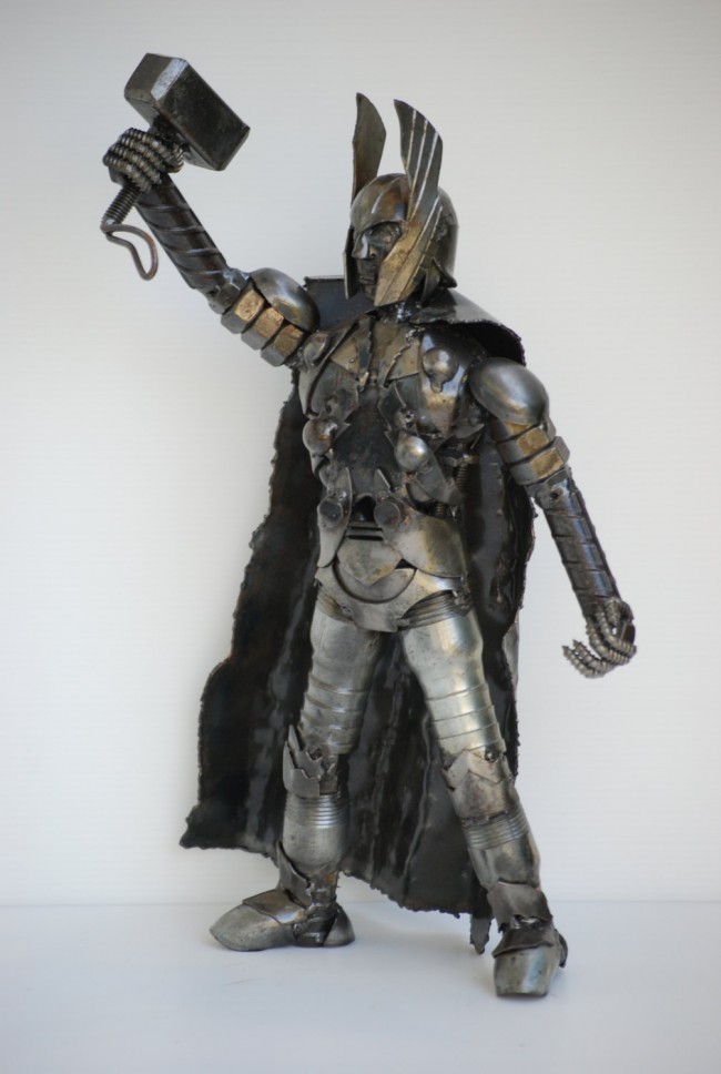 scrap metal sci fi sculptures