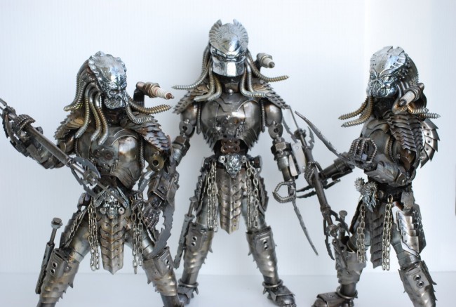 scrap metal sci fi sculptures