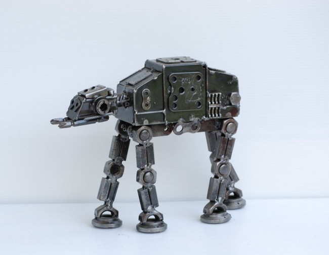 scrap metal sci fi sculptures