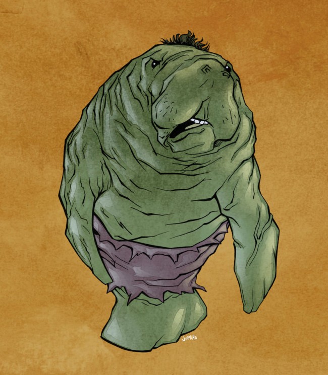 superheroes as manatees