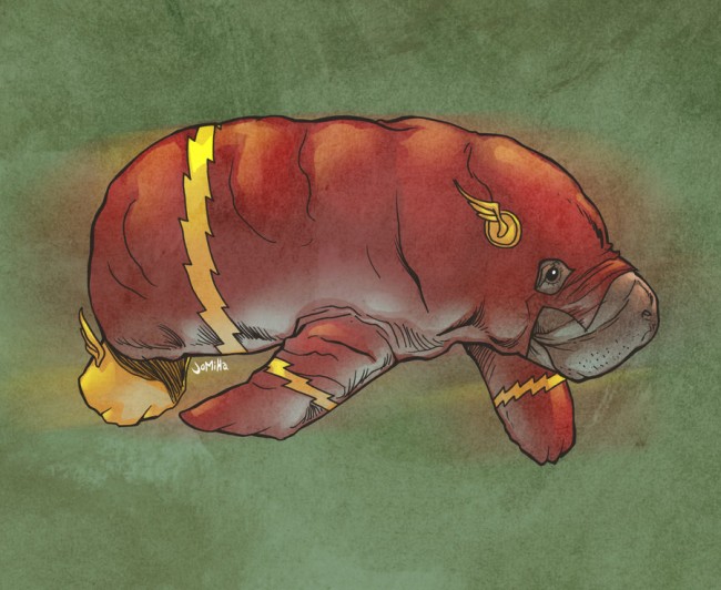 superheroes as manatees
