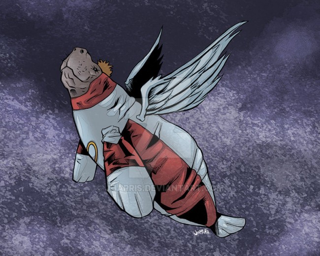 superheroes as manatees