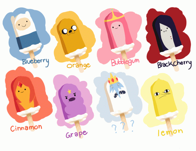 Adventure Time Characters As Popsicles
