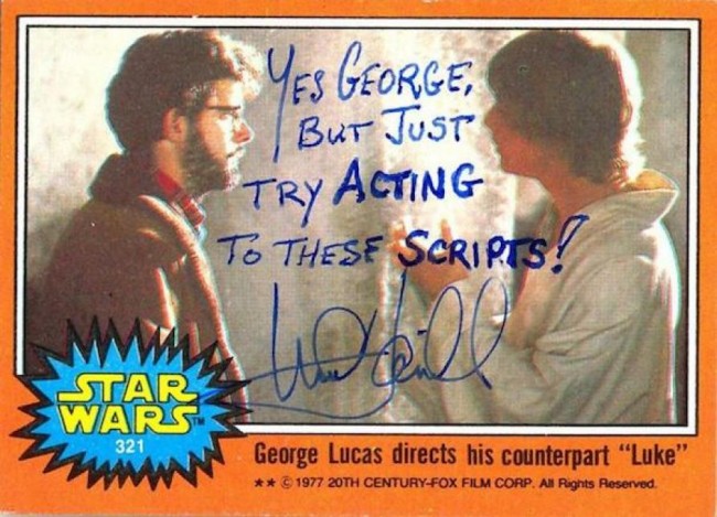 Mark Hamill Knows How To Autograph Star Wars Trading Cards