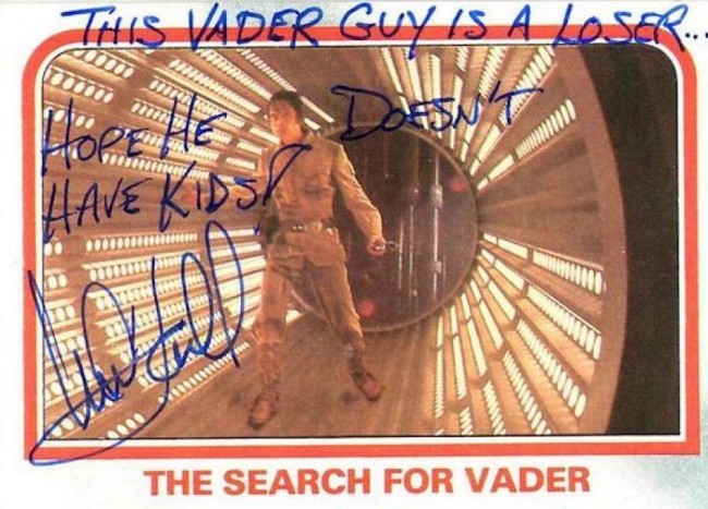 Mark Hamill Knows How To Autograph Star Wars Trading Cards