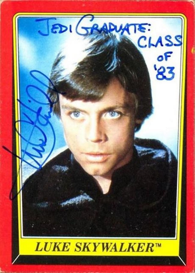 Mark Hamill Knows How To Autograph Star Wars Trading Cards
