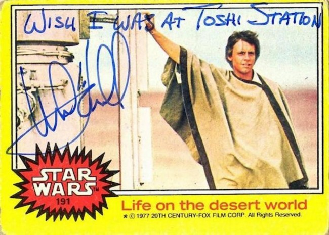 Mark Hamill Knows How To Autograph Star Wars Trading Cards