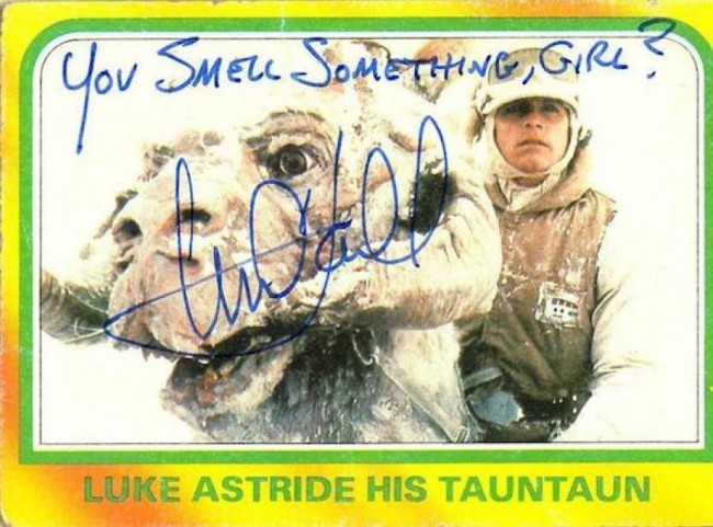 Mark Hamill Knows How To Autograph Star Wars Trading Cards