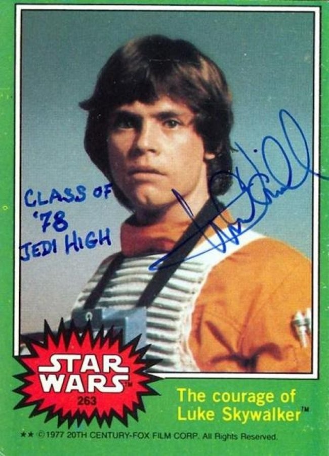 Mark Hamill Knows How To Autograph Star Wars Trading Cards
