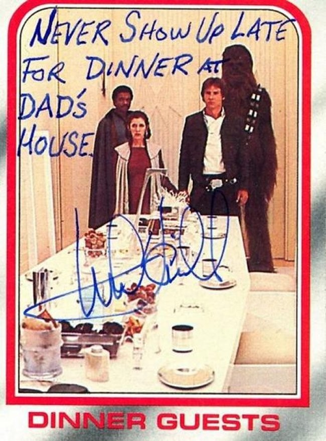 Mark Hamill Knows How To Autograph Star Wars Trading Cards