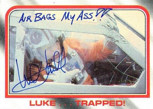 Mark Hamill Knows How To Autograph Star Wars Trading Cards