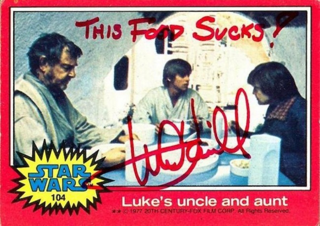 Mark Hamill Knows How To Autograph Star Wars Trading Cards