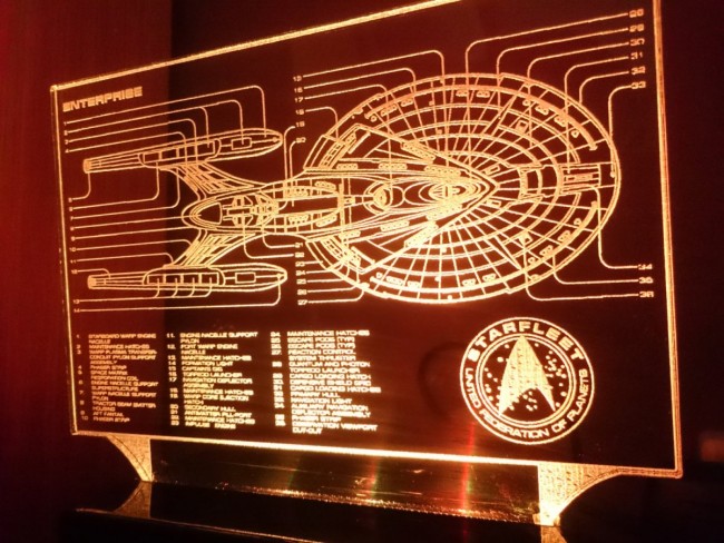 Star Trek Enterprise Blue Print Color Changing LED Desk Lamp