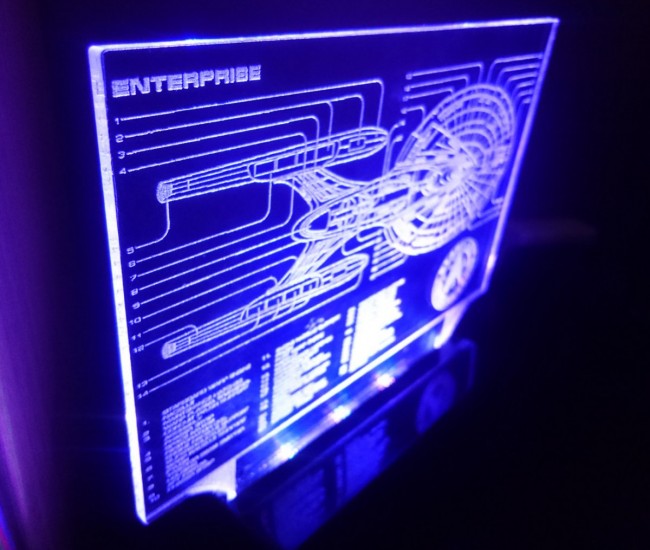 Star Trek Enterprise Blue Print Color Changing LED Desk Lamp