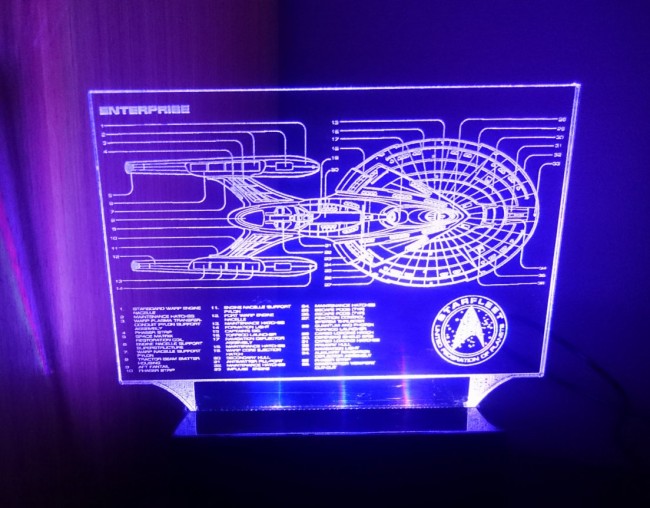 Star Trek Enterprise Blue Print Color Changing LED Desk Lamp