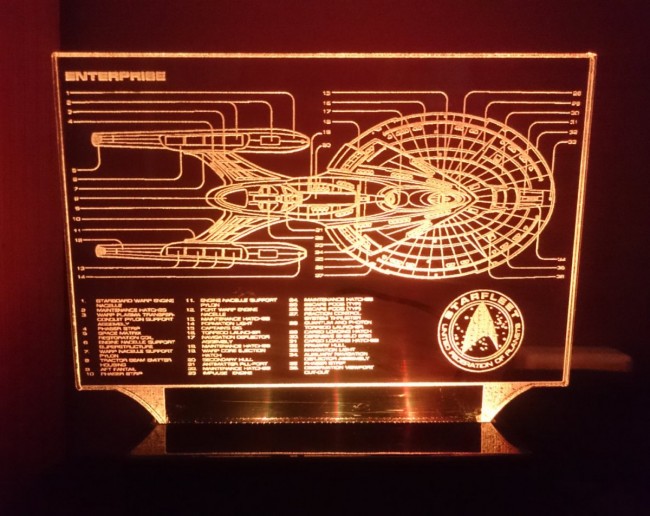Star Trek Enterprise Blue Print Color Changing LED Desk Lamp