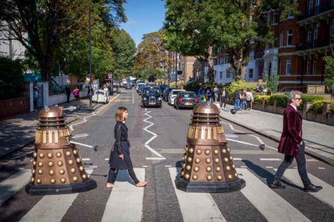 Doctor Who Recreates The Beatles' Abby Road Album Cover