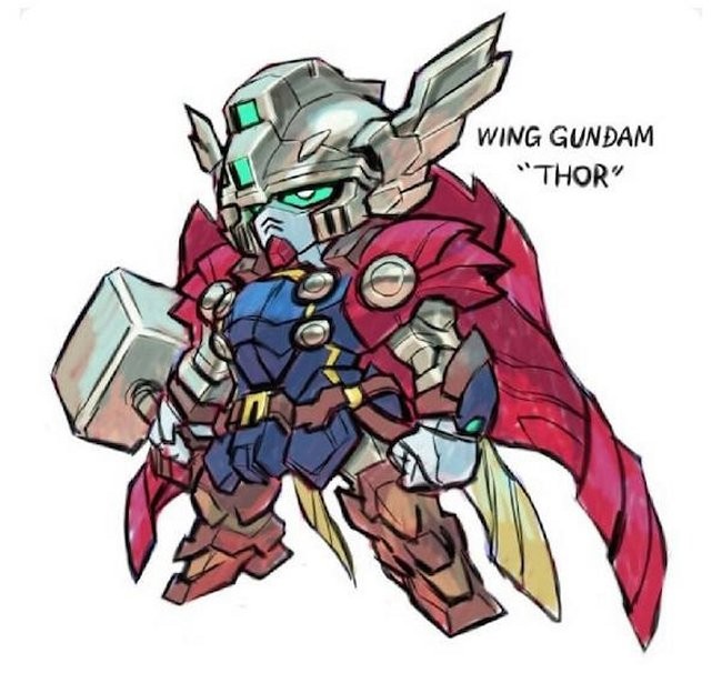 marvel superheroes become gundam robots