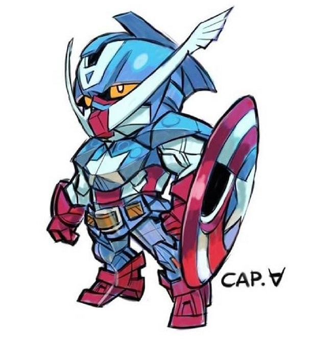 marvel superheroes become gundam robots