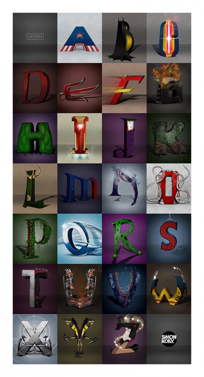 Superheroes Replace Letters In The Alphabet